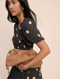 Tan Slouch Clutch Bag