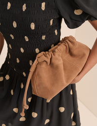 Tan Slouch Clutch Bag