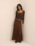 Brown Selene Maxi Skirt