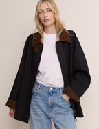 Dark Navy Cord Detail Barn Jacket
