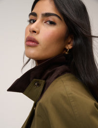 Khaki Cord Detail Barn Jacket