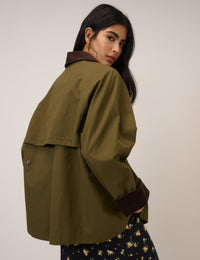 Khaki Cord Detail Barn Jacket