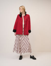 Red Cord Detail Barn Jacket