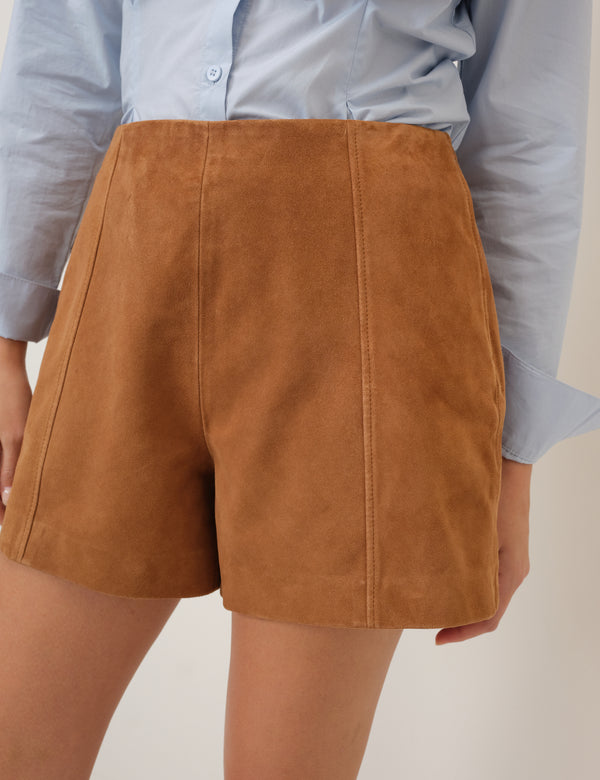 Brown Suede Shorts