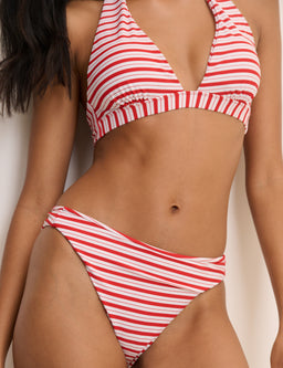 Red Striped Bikini Bottoms