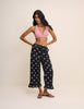 Black Polka Dot Cotton Beach Trousers