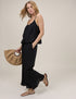 Black Linen-Blend Cropped Sia Trousers