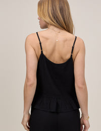 Black Linen-Blend Sia Top