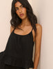 Black Linen-Blend Sia Top