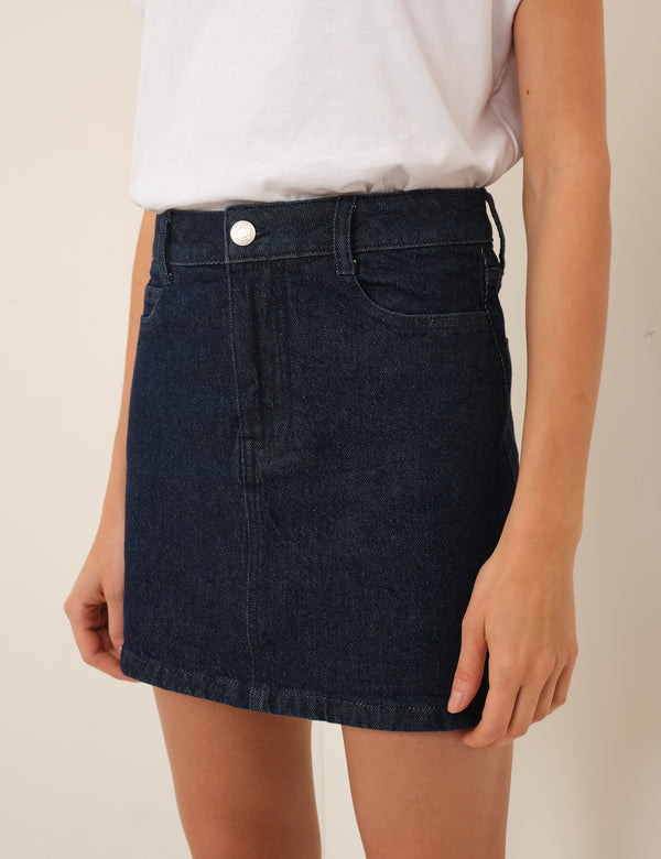 Dark Blue Denim Mini Skirt