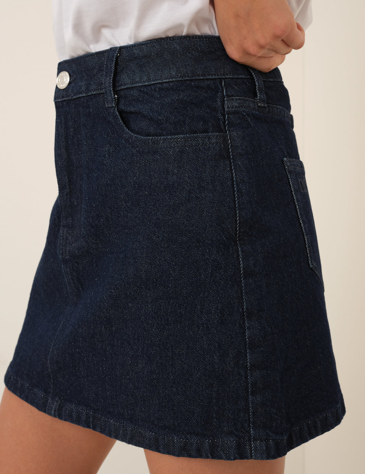 Dark Blue Denim Mini Skirt