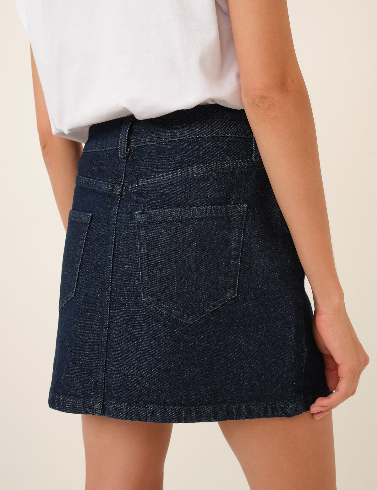 Dark Blue Denim Mini Skirt
