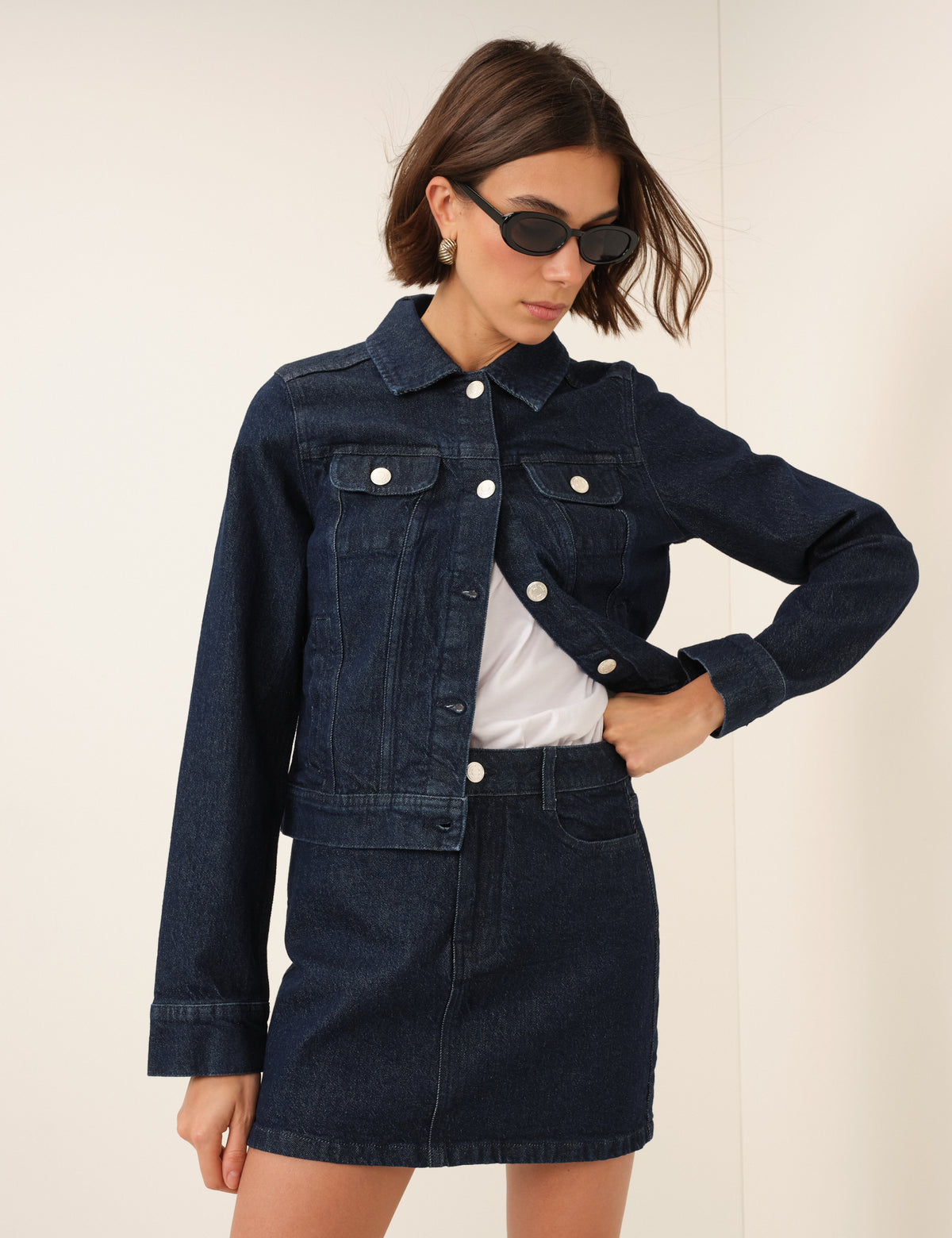 Dark Blue Denim Mini Skirt