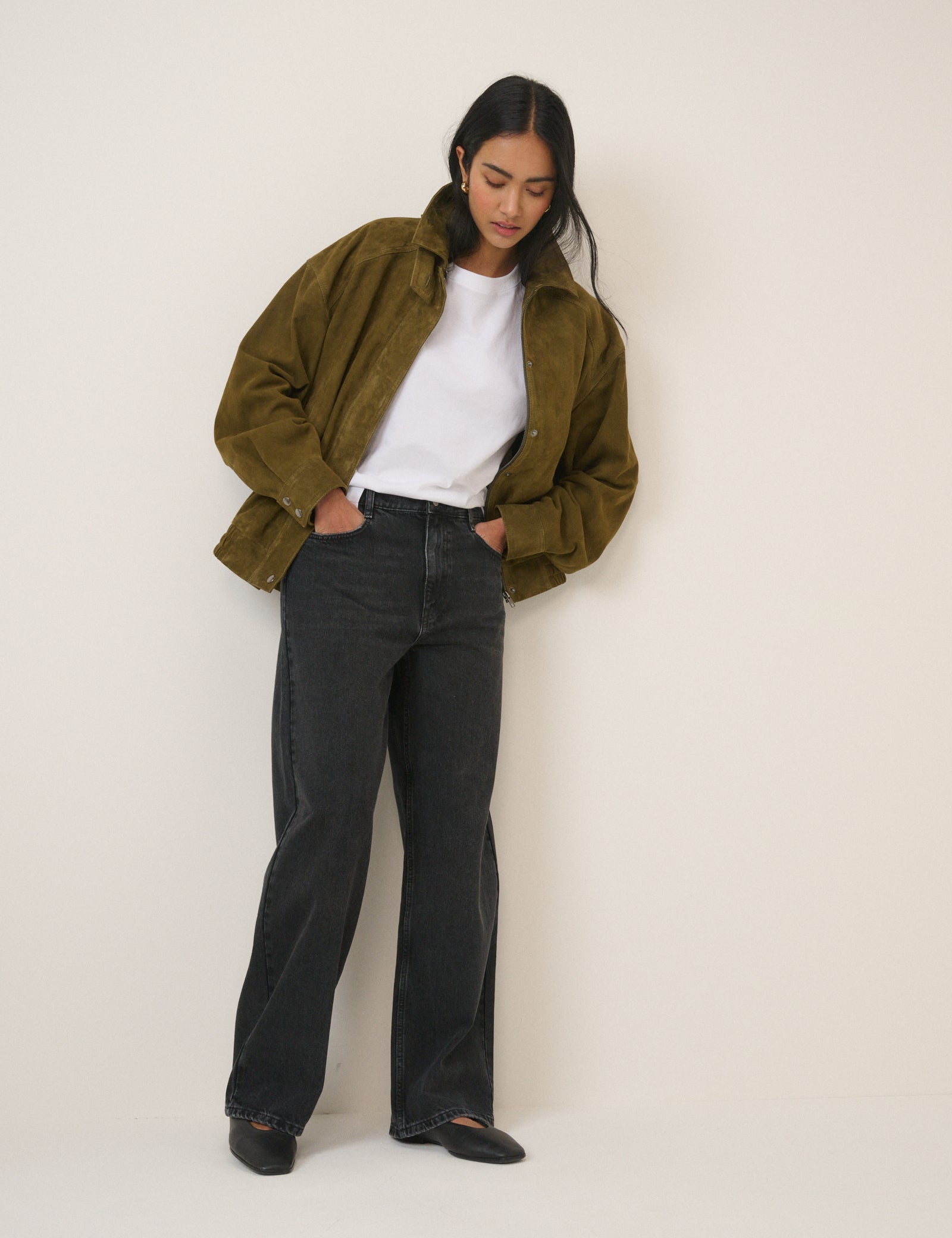 Black Wide Leg Stepney Loose Jeans