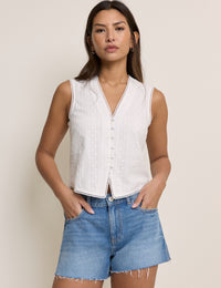 White Broderie Anglaise Sleeveless Eliza Top