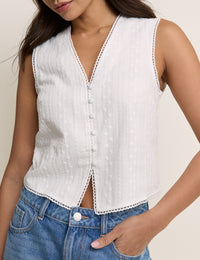 White Broderie Anglaise Sleeveless Eliza Top