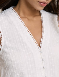 White Broderie Anglaise Sleeveless Eliza Top