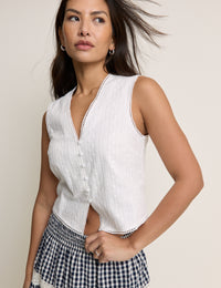 White Broderie Anglaise Sleeveless Eliza Top