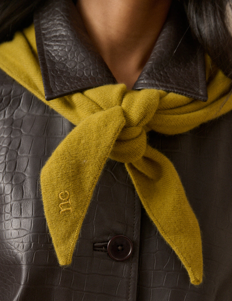 Mustard Yellow Small Triangle Scarf
