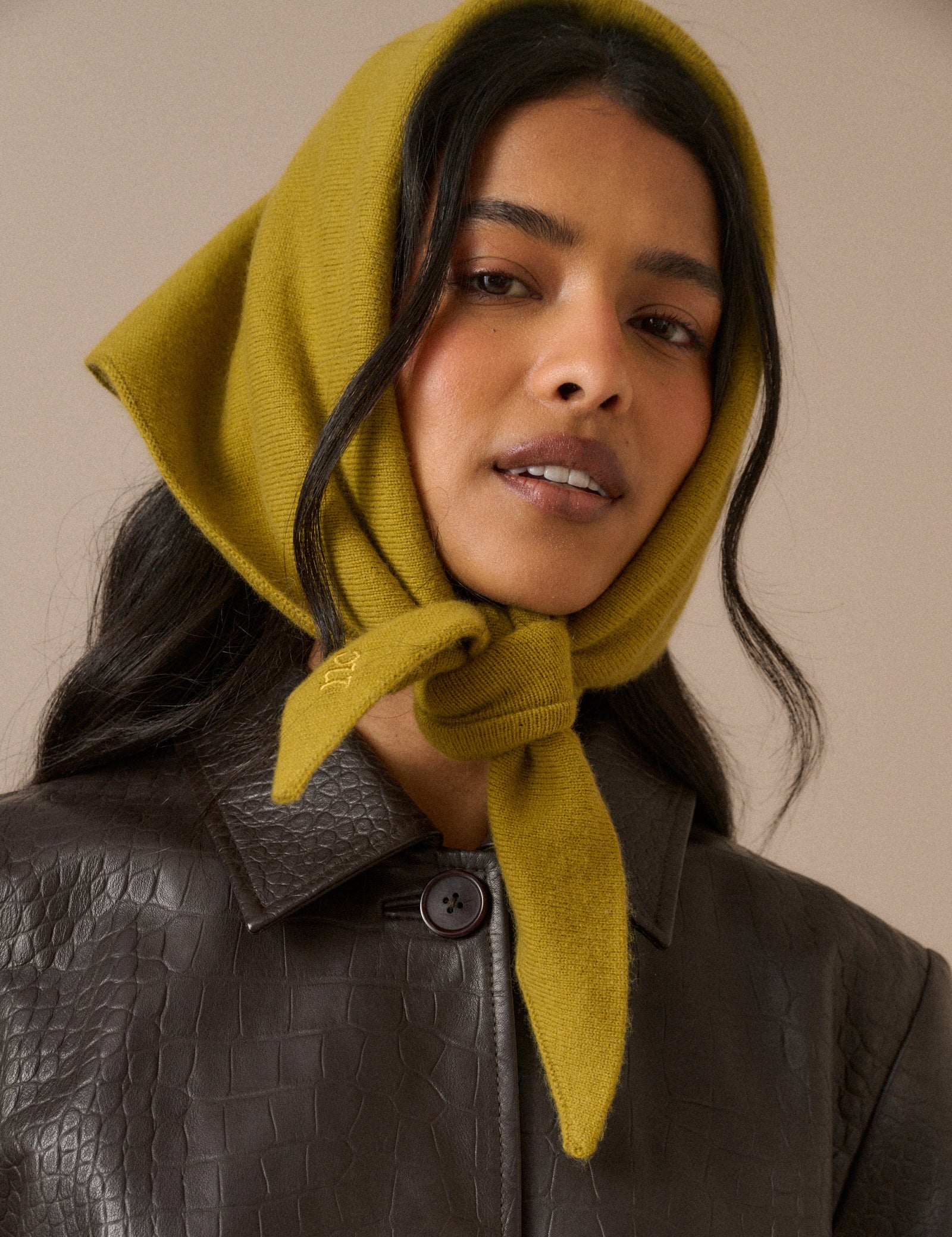 Mustard Yellow Small Triangle Scarf