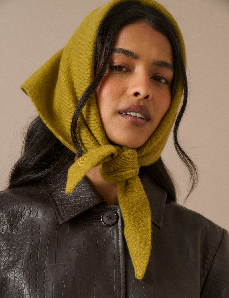 Mustard Yellow Small Triangle Scarf