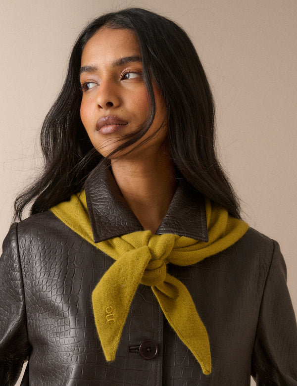 Mustard Yellow Small Triangle Scarf