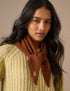 Brown Embroidered Small Triangle Scarf