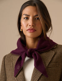 Burgundy Wool-Blend Knitted Neckerchief