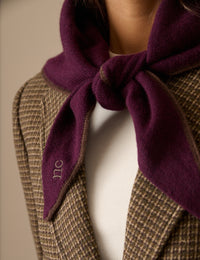 Burgundy Wool-Blend Knitted Neckerchief