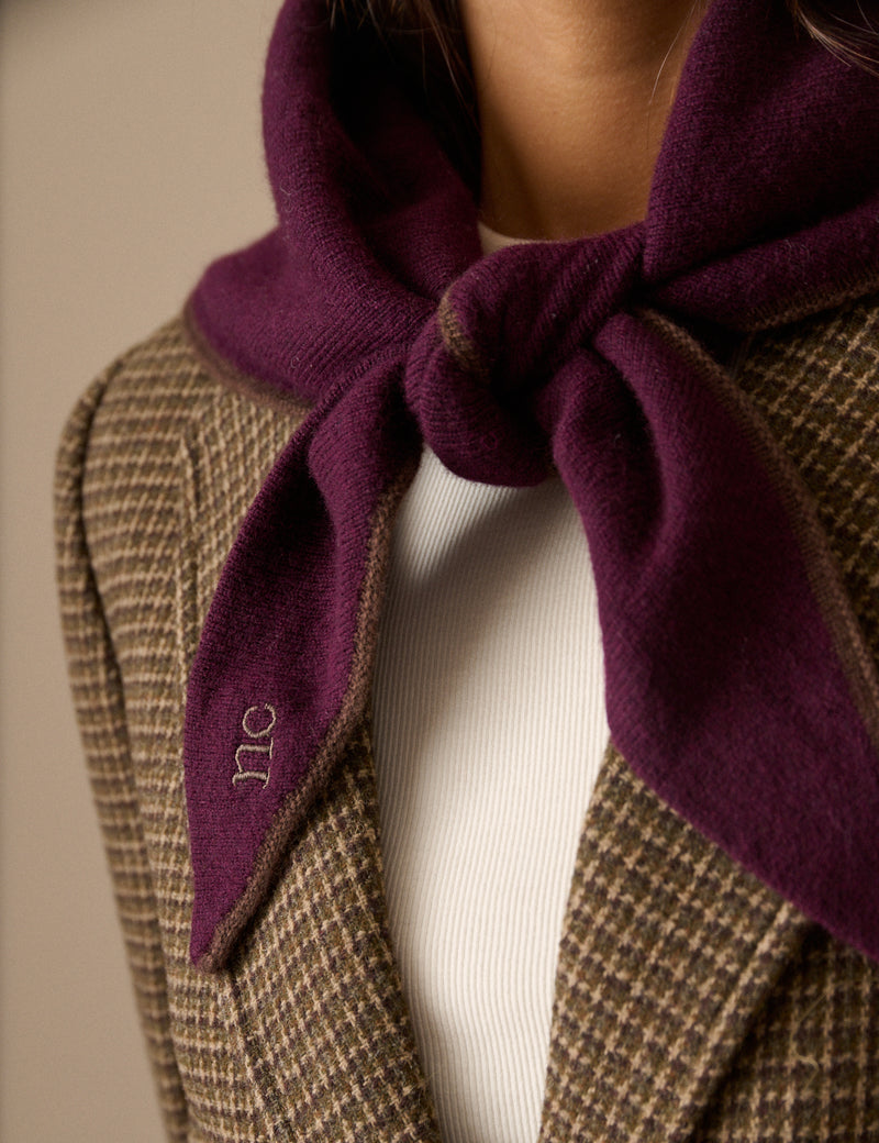 Burgundy Wool-Blend Knitted Neckerchief