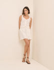 White Broderie Anglaise Lace Trim Mini Skirt