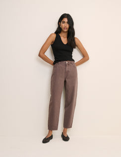 Brown Putney Barrel Leg Jeans