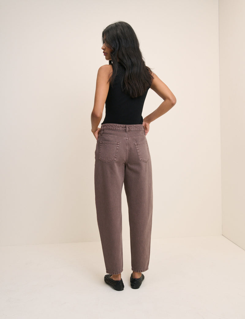 Brown Putney Barrel Leg Jeans