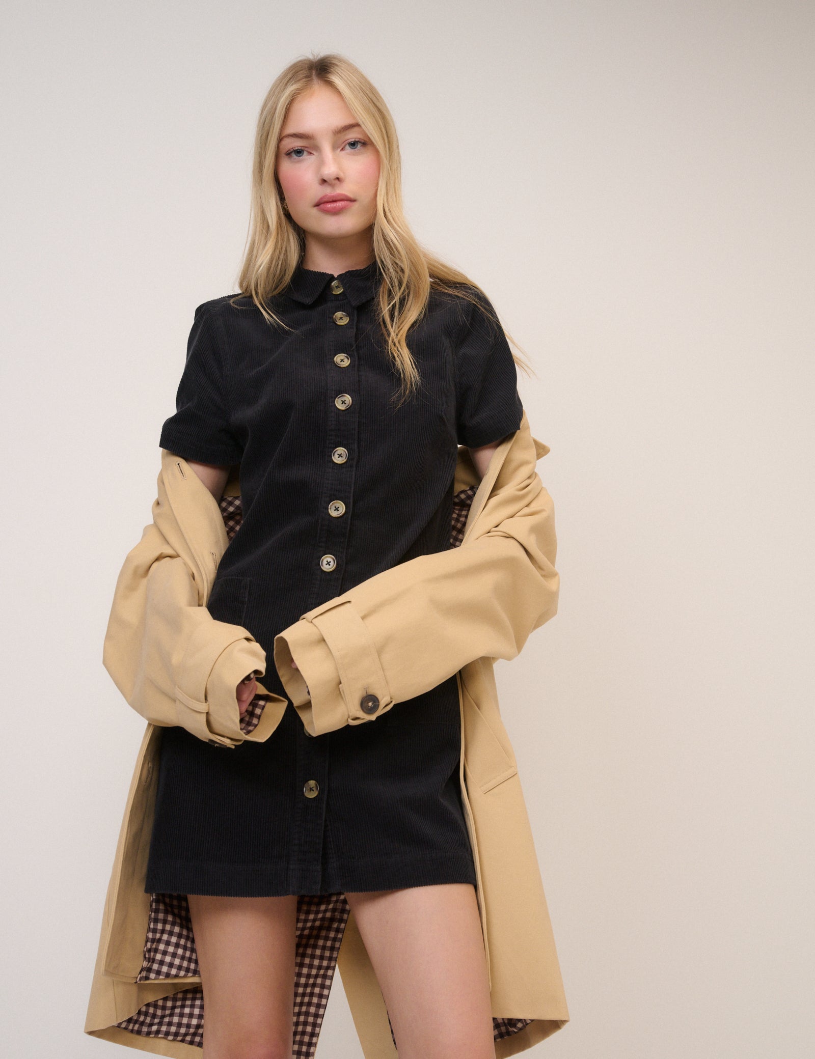 Black Cord Collared Lucy Mini Dress