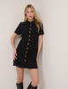 Black Cord Collared Lucy Mini Dress