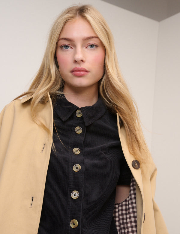 Black Cord Collared Lucy Mini Dress