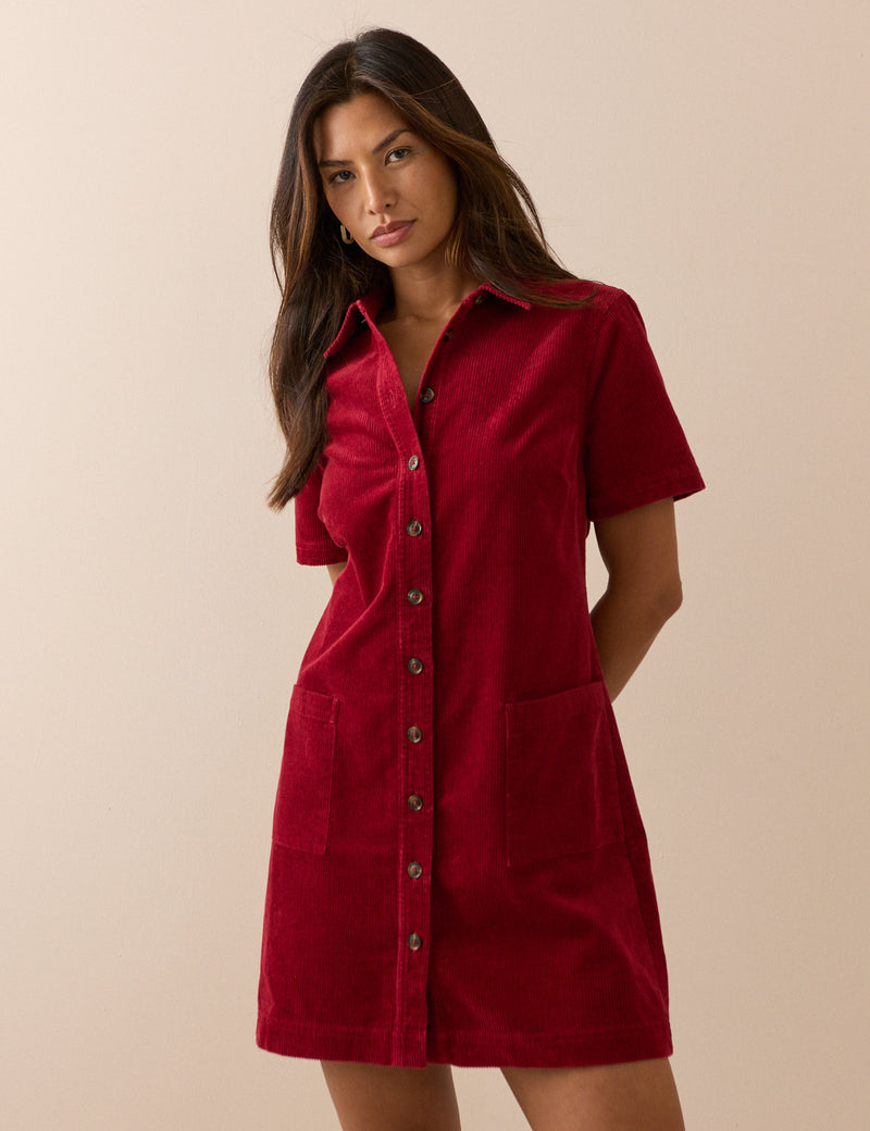 Red Cord Collared Lucy Mini Dress