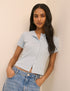 Baby Blue Pointelle Short Sleeve Top