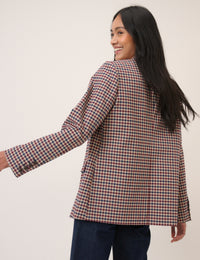 Red and Navy Gingham Blazer