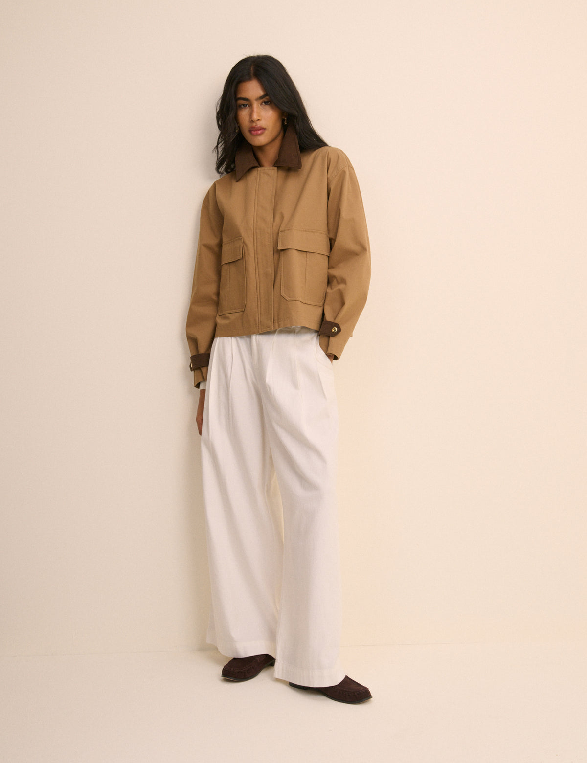 Camel Short Freddie Barn Jacket