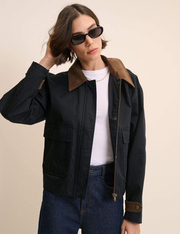 Navy Short Freddie Barn Jacket