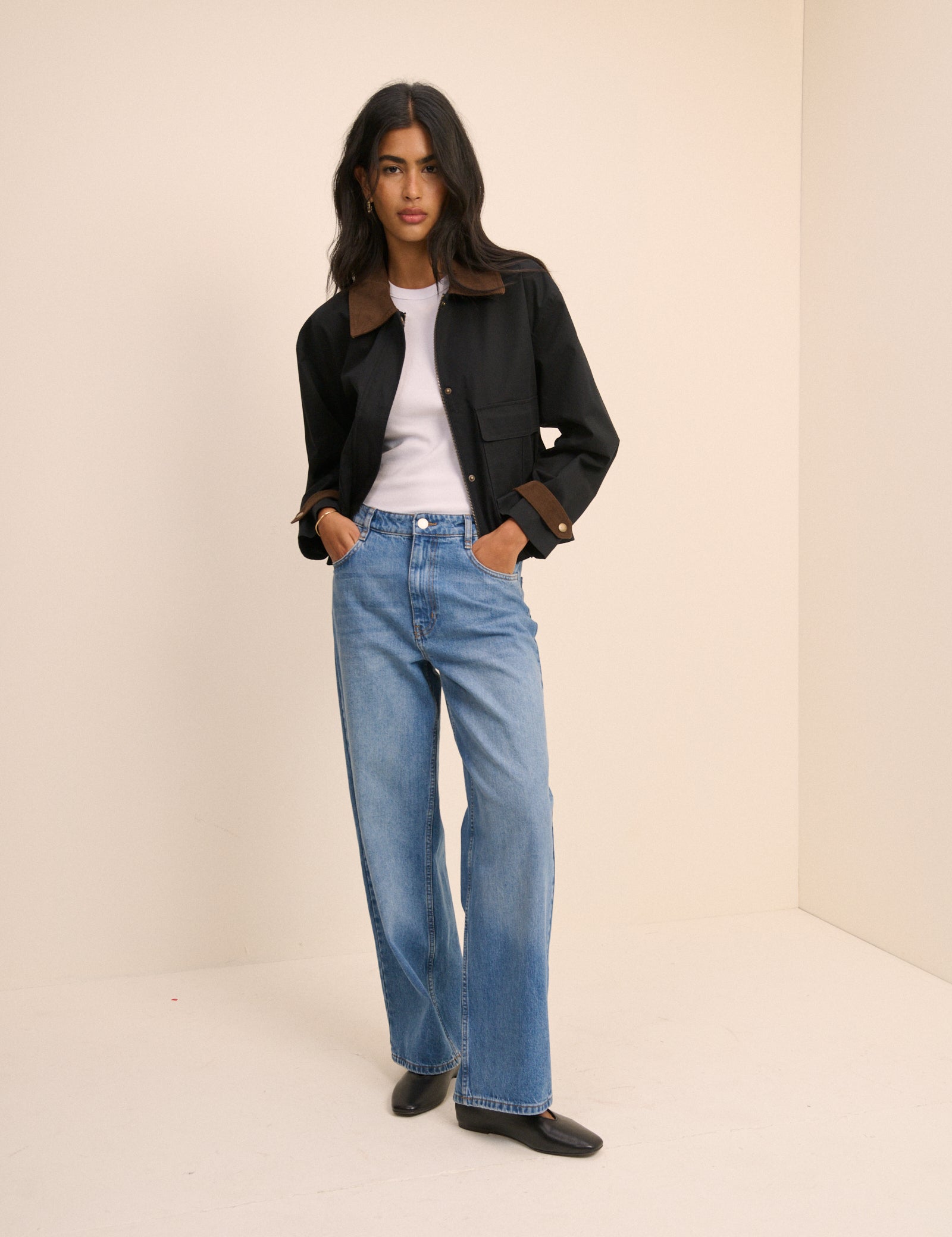 Navy Short Freddie Barn Jacket