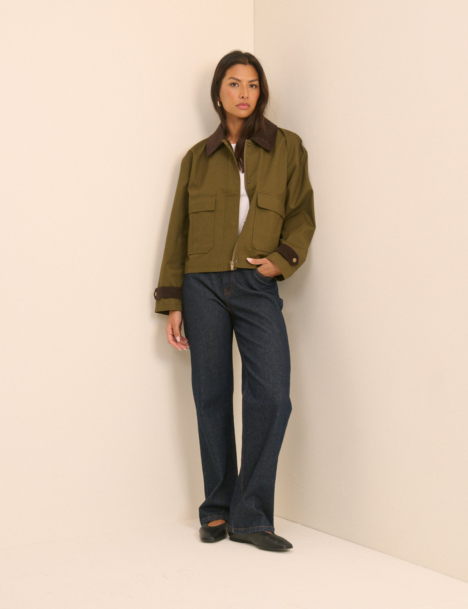 Khaki Short Freddie Barn Coat