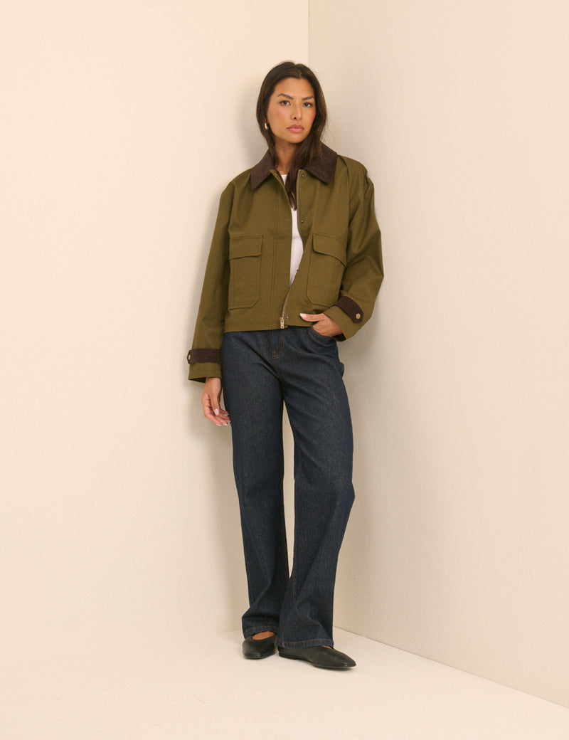 Khaki Short Freddie Barn Coat