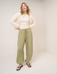 Green Vida Balloon Leg Trousers