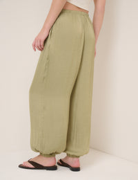 Green Vida Balloon Leg Trousers
