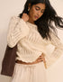 Cream Pointelle Boat Neck Jumper