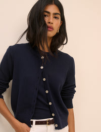 Navy Crew Neck Cardigan