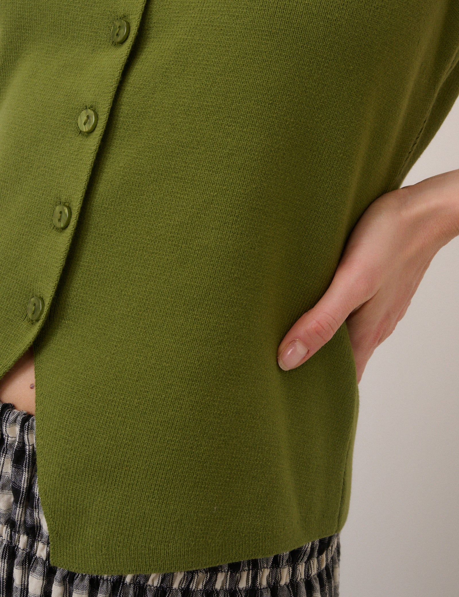 Green Scoop Neck Waistcoat