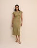 Green Gingham Puff Sleeve Marianna Midi Dress
